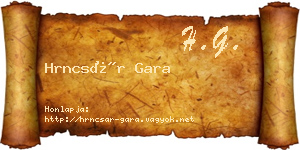 Hrncsár Gara névjegykártya